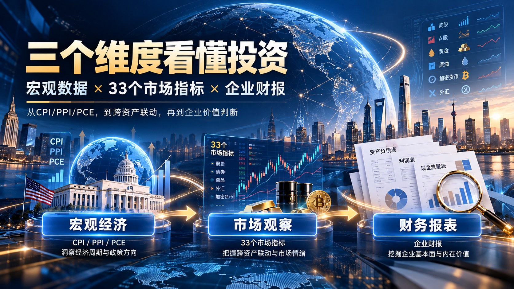从宏观经济到金融市场，再到企业价值：普通投资者的三步研究法